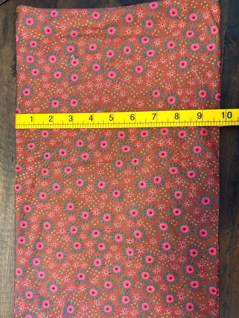 Natural Life Full Boho Bandeau Headband Rust Floral with Pink Accents